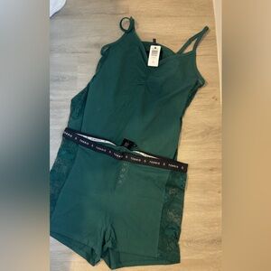 Torrid Teal sleepwear top and shorts lace